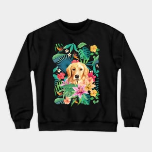 Tropical Golden Retriever Puppy 1 Crewneck Sweatshirt